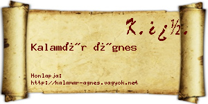 Kalamár Ágnes névjegykártya