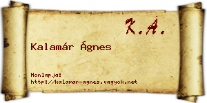 Kalamár Ágnes névjegykártya